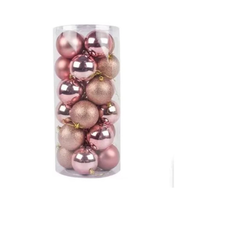GENERICO - 24 Esferas De Navidad Caramelo Decoración Navideña Árbol 6cm