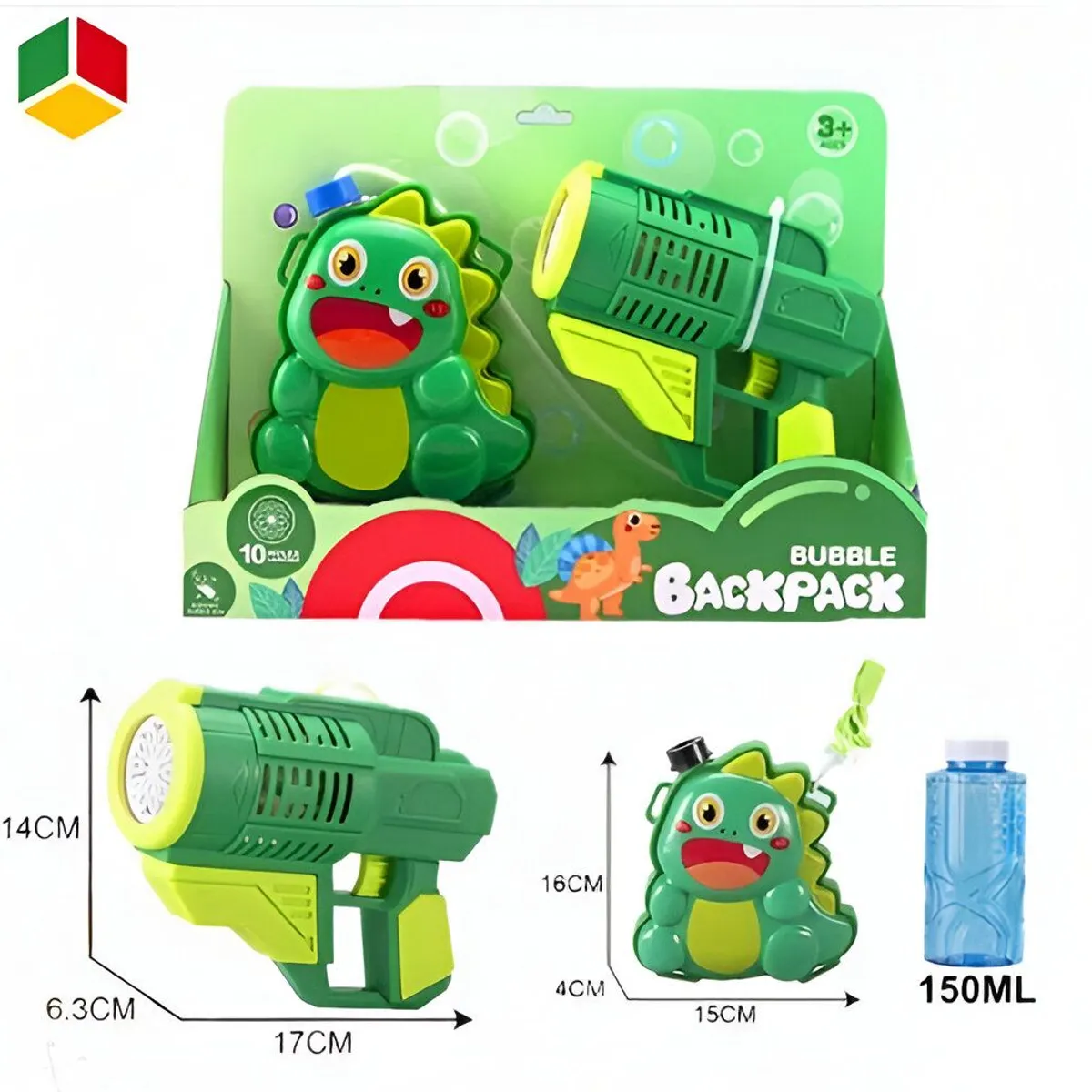 GENERICO - Juguete lanza Burbujas Con Mochila Diseño Dinosaurio