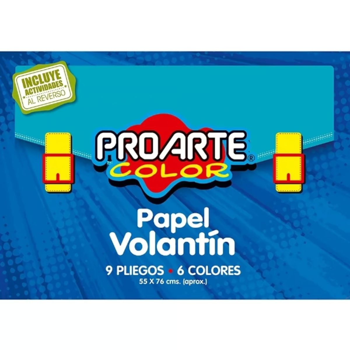 GENERICO - Block Papel Volatin 9 Pliegos 6 Colores