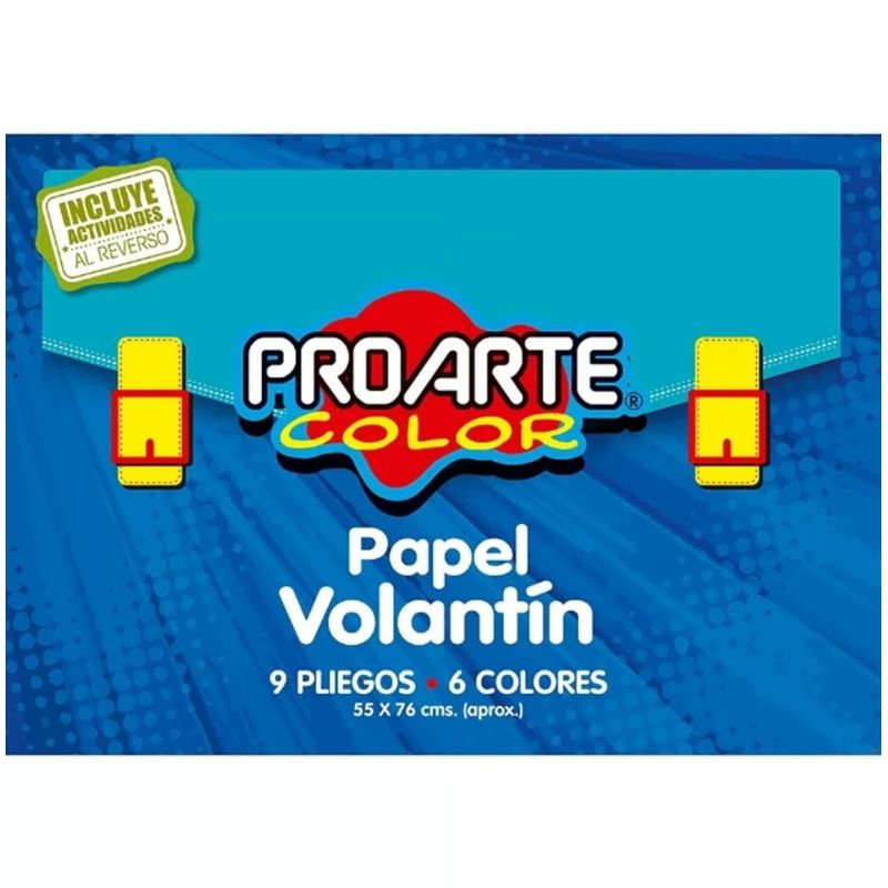 GENERICO - Block Papel Volatin 9 Pliegos 6 Colores