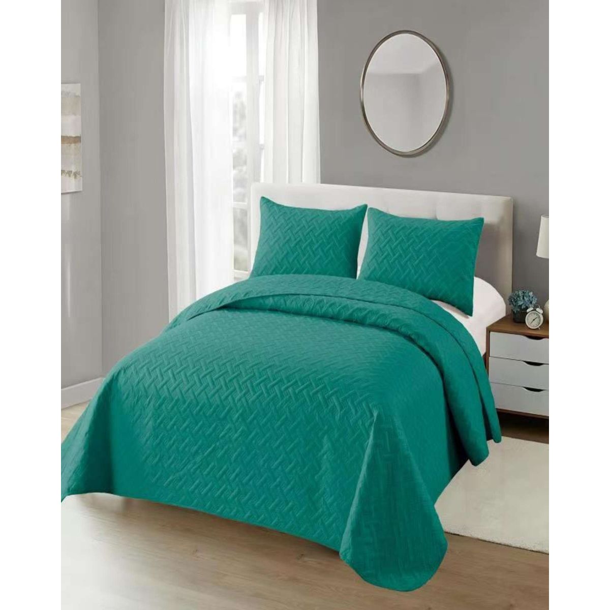 CUBRECAMA COLCHAS QUILT DE VERANO 2 PLAZAS TURQUESA, marca GENERICO - Foto Principal