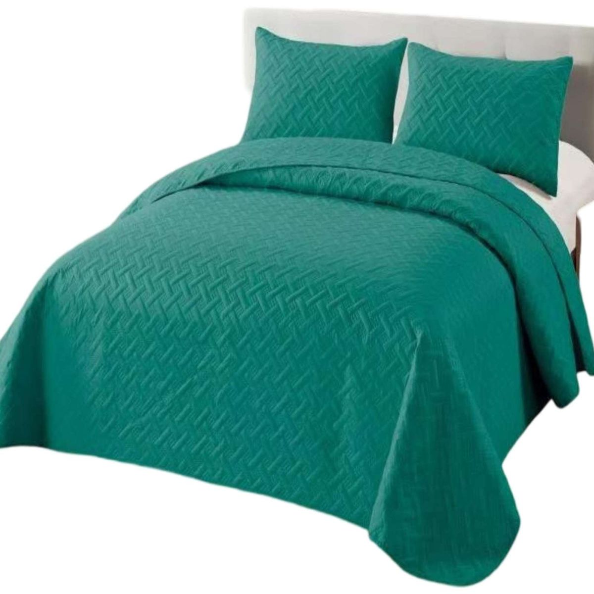 CUBRECAMA COLCHAS QUILT DE VERANO 2 PLAZAS TURQUESA, marca GENERICO - Foto 2