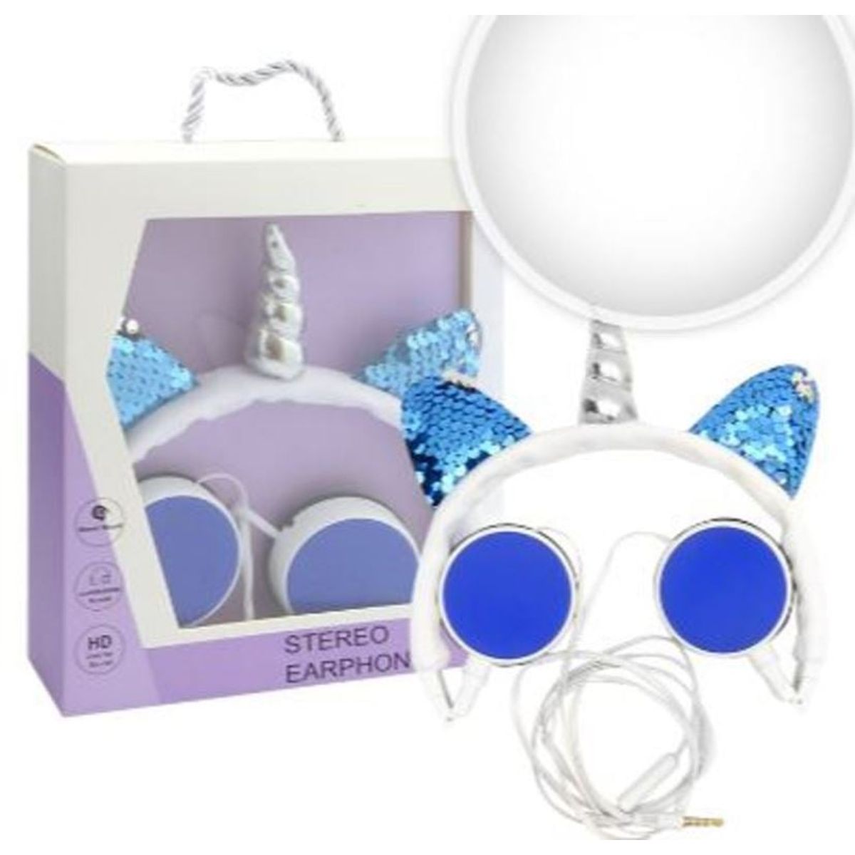 OEM - AUDIFONOS PARA NIÑOS CON CABLE DE VINCHA UNICORNIO 35MM