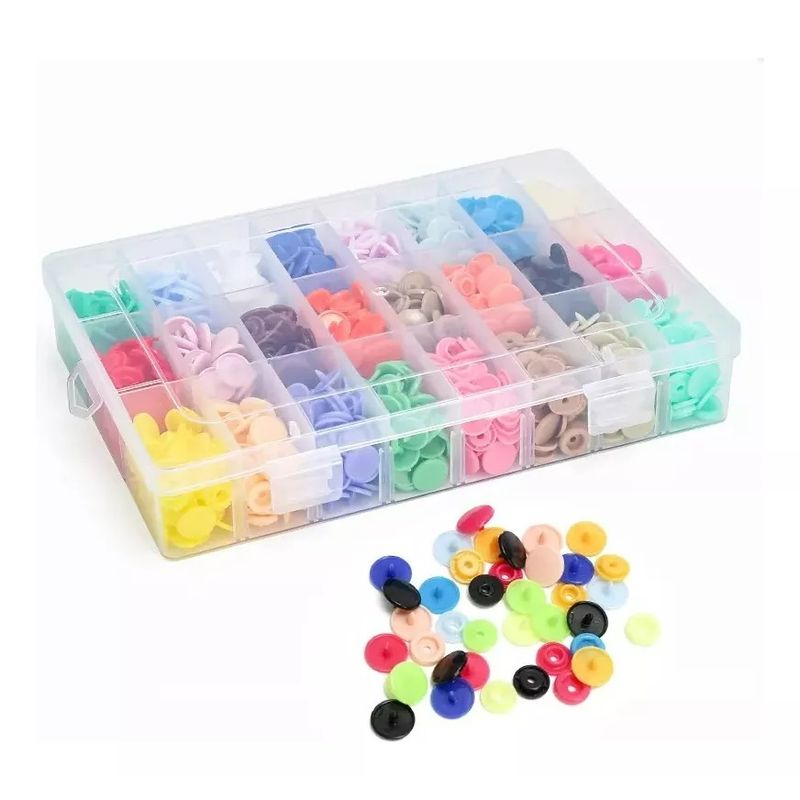 GENERICO - Set De Broches Botones Snap De Plastico 24 Colores