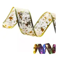 GENERICO - Cinta De Navidad Dorada Con Luces De Colores 5 Mt