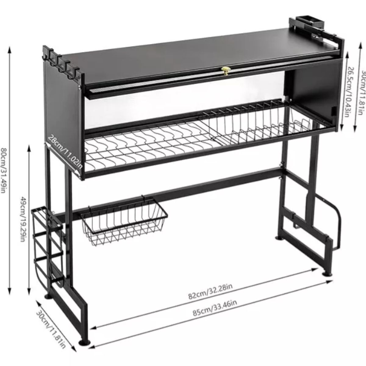 GENERICO - Escurridor Secador Loza Platos 2 Niveles Organizador 85cm