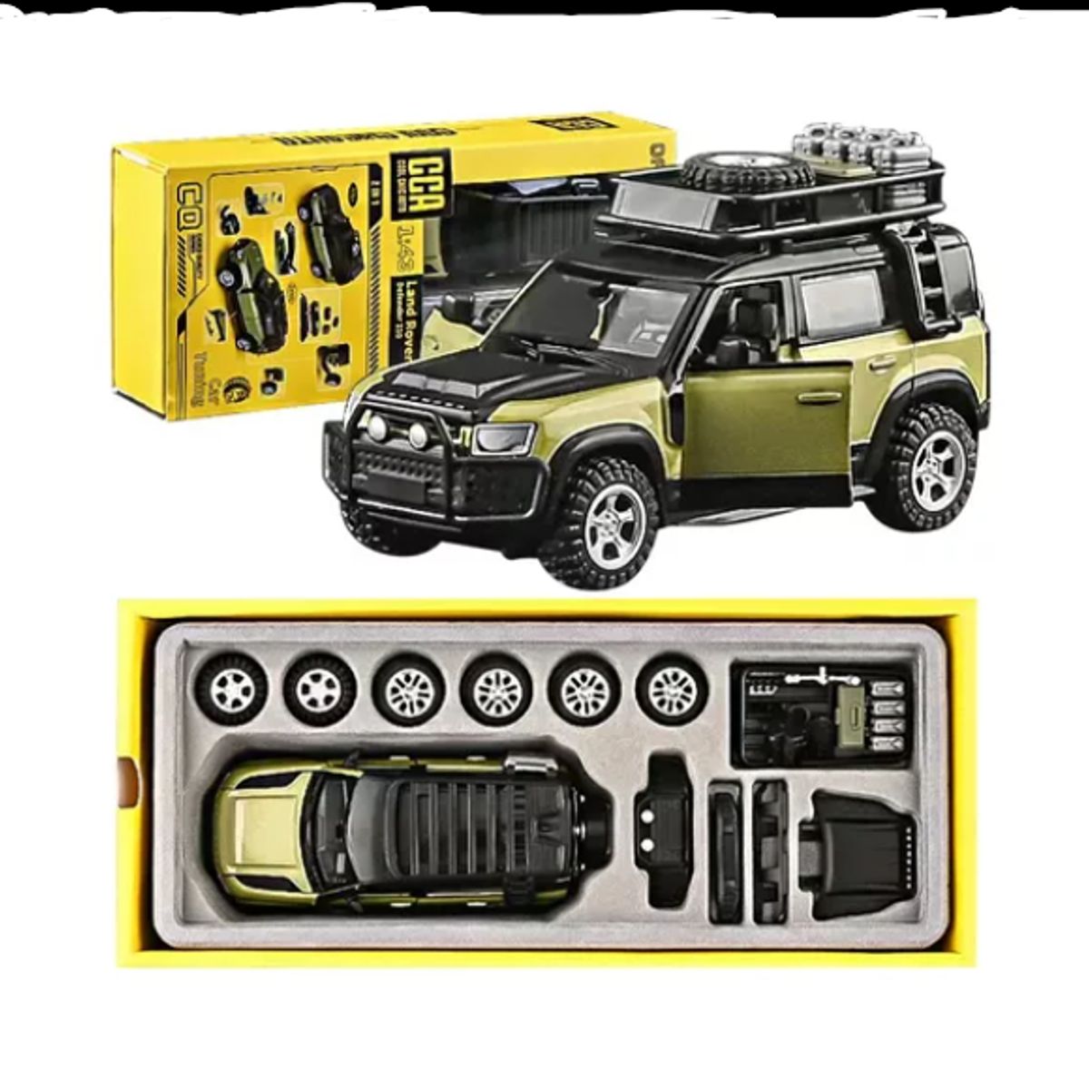 GENERICO - Autos Coleccion Land Rover Defender 110 CarTuning 1:42 verde