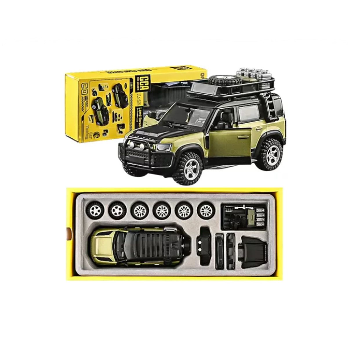 GENERICO - Autos Coleccion Land Rover Defender 110 CarTuning 1:42 verde