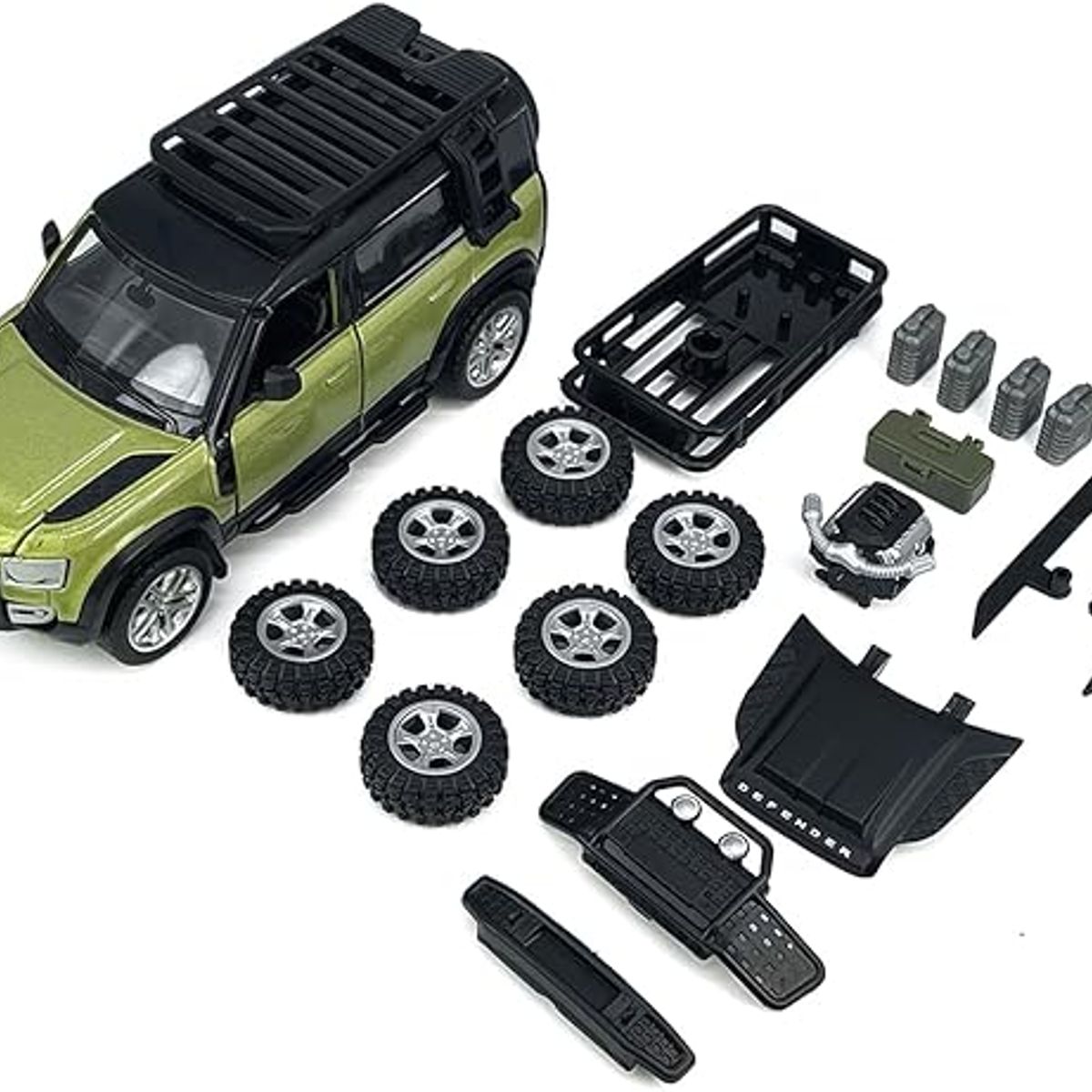 GENERICO - Autos Coleccion Land Rover Defender 110 CarTuning 1:42 verde