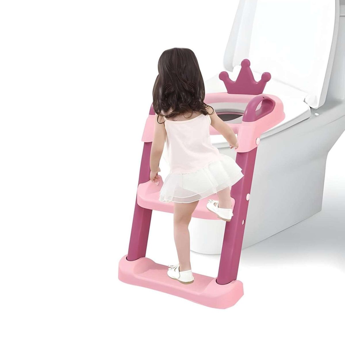GENERICO - Escalera Asiento Adaptador De Baño Pelela Niñas Rosada