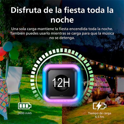 Imagen 2 del producto Parlante Bluetooth Fiesta con luces y karaoke TAX7207 Negro