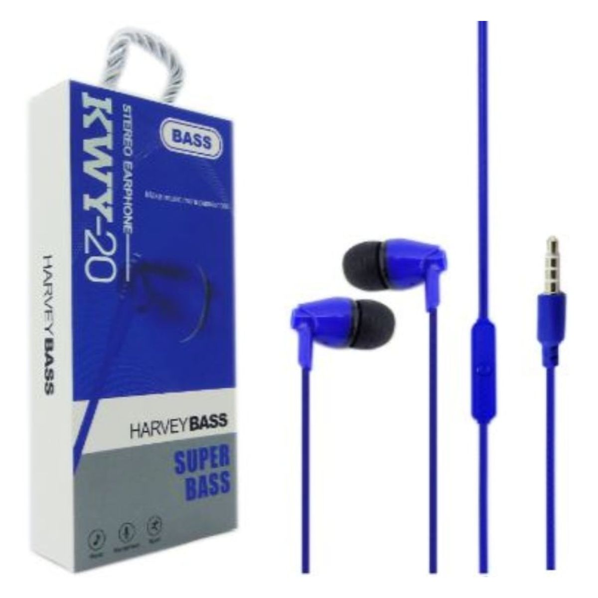 OEM - AUDIFONO IN EAR CON MICROFONO KWY-20 COLORES EN CAJA