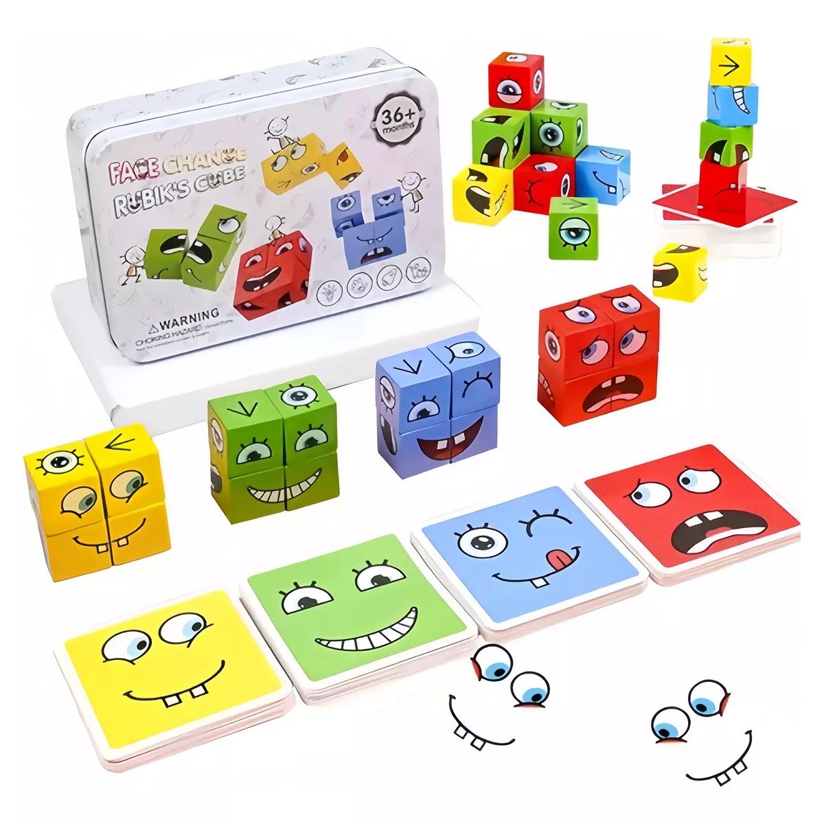 GENERICO - Juego De Expresión Cubo Cambia De Cara Puzzle For Nino