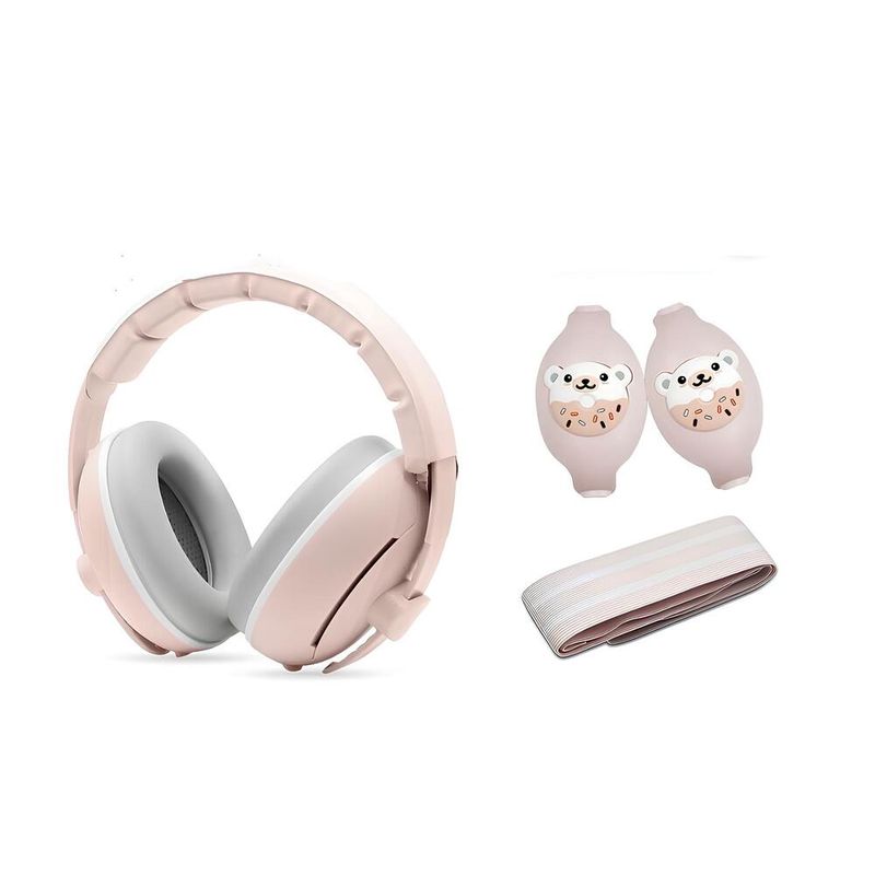LUBABYCAS - Orejeras Antiruido Auriculares 2 En 1 Rosada LuBabycas