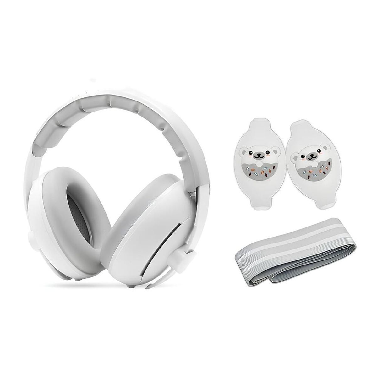 LUBABYCAS - Orejeras Antiruido Auriculares 2 En 1 Blanca LuBabycas