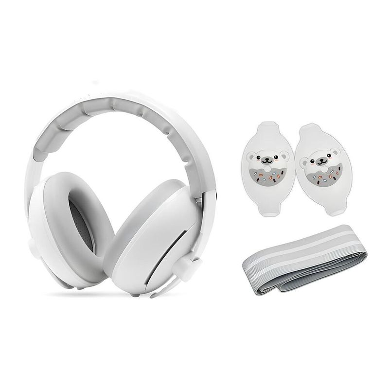 LUBABYCAS - Orejeras Antiruido Auriculares 2 En 1 Blanca LuBabycas