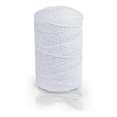 GENERICO - Cordón Torcido Blanco para Macramé 5mm 200 Metros Algodon