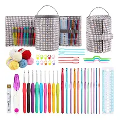 GENERICO - Set De Crochet Lanas Y Accesorios Para Tejer Con Bolsito Cel