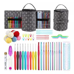 GENERICO - Set De Crochet Lanas Y Accesorios Para Tejer Con Bolsito Az