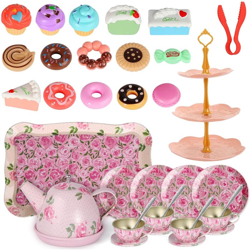 GENERICO - SET TETERA FLORAL ROSA  INFANTIL
