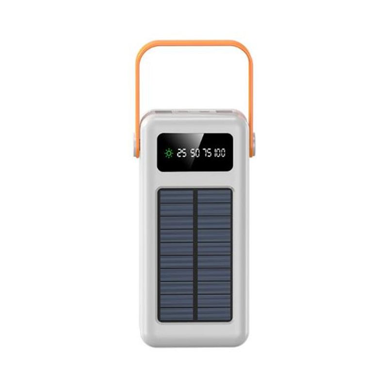 GENERICO - Batería Externa Con Solar 100000 Mah Power Bank Blanco