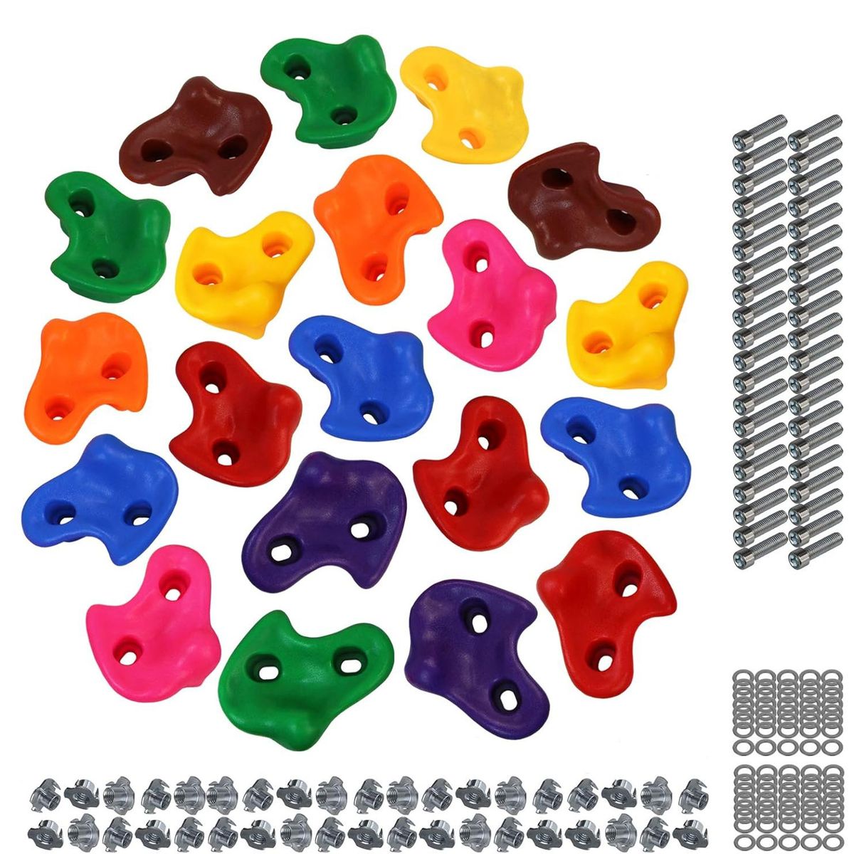 KUANGYE - 32 Presas Piedras De Escalada Niños Con Tuercas Madera Muro