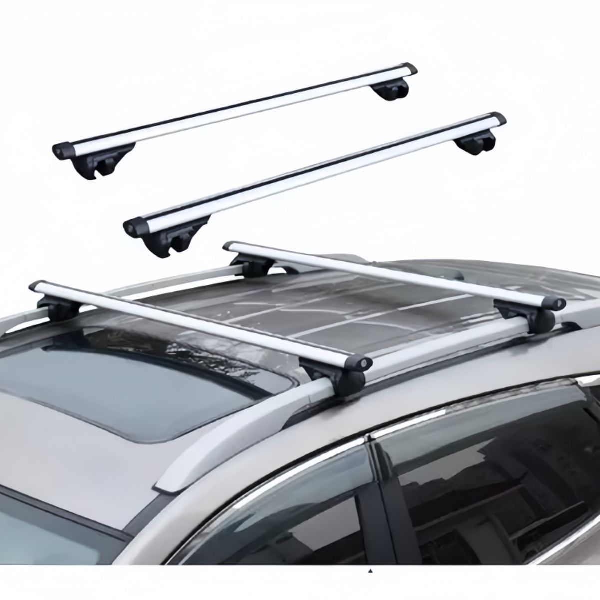 GENERICO - Barra Porta Equipaje Universal Aluminio 120 Cm con llave