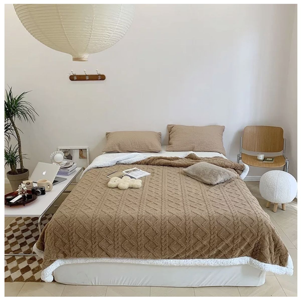 HOMER DESIGN - Frazada Manta Sherpa Polar Termica 1.5 Plaza 150*200cm Hmmt25