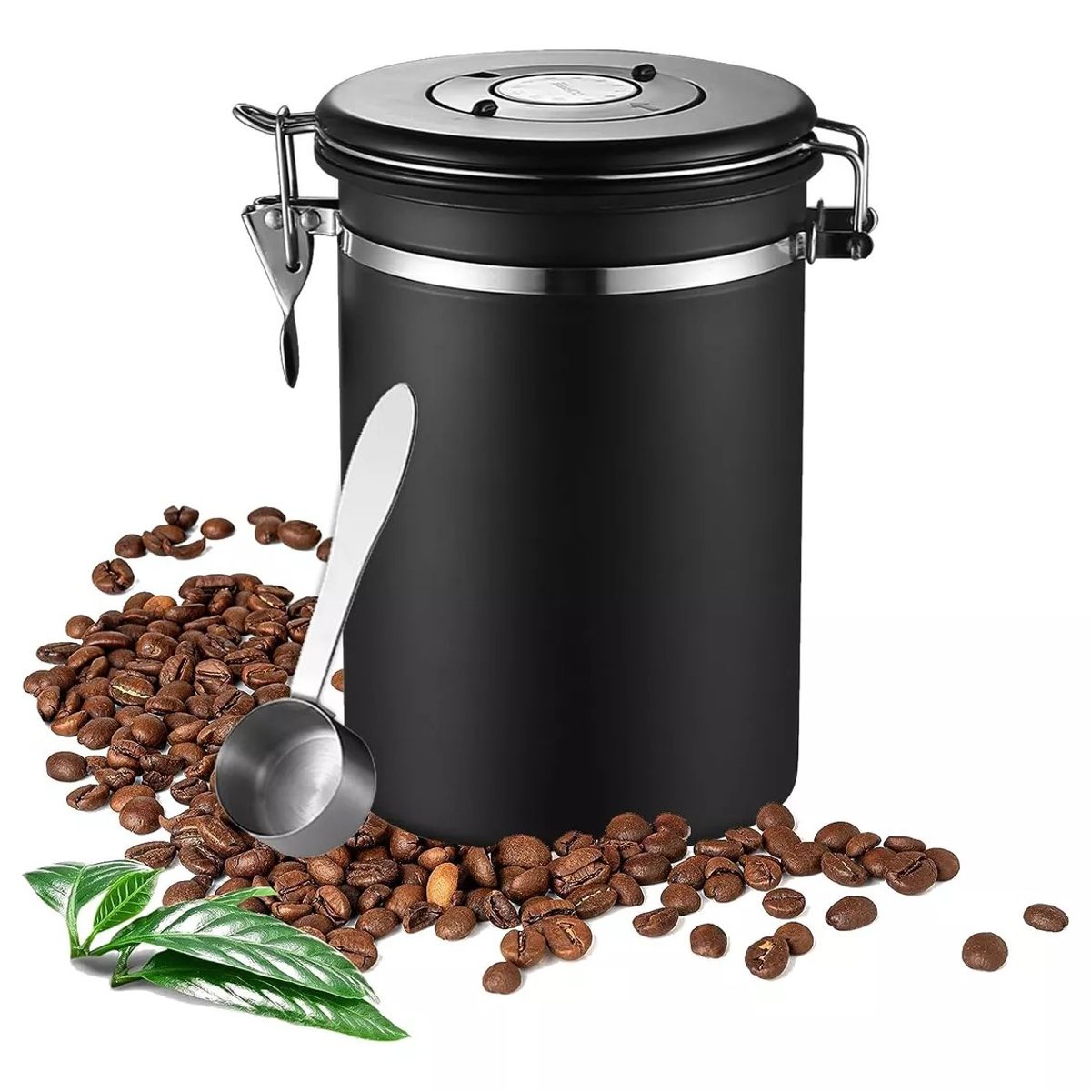 KUANGYE - Contenedor Hermético Para Café Color Negro 12lt