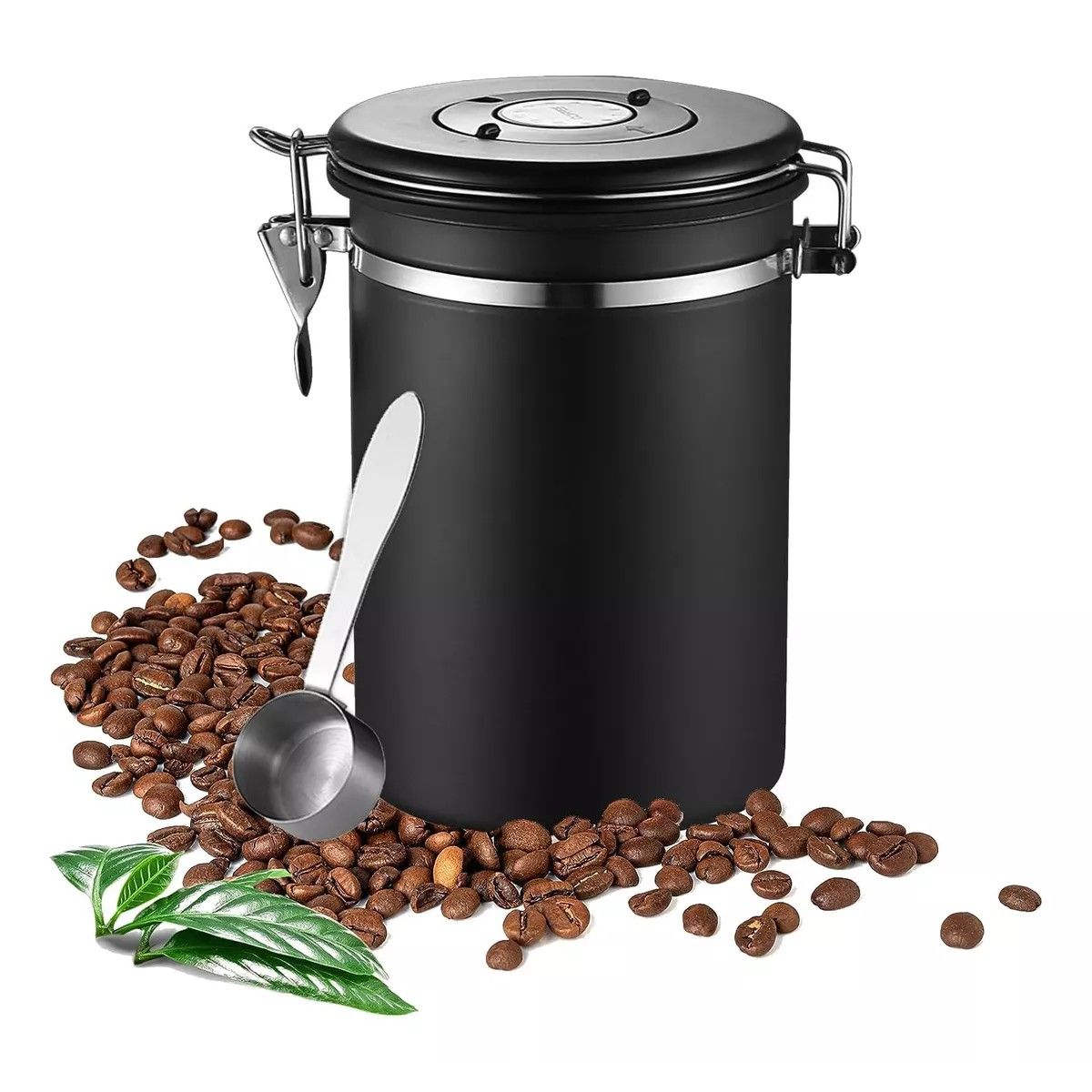 KUANGYE - Contenedor Hermético Para Café Color Negro 12lt