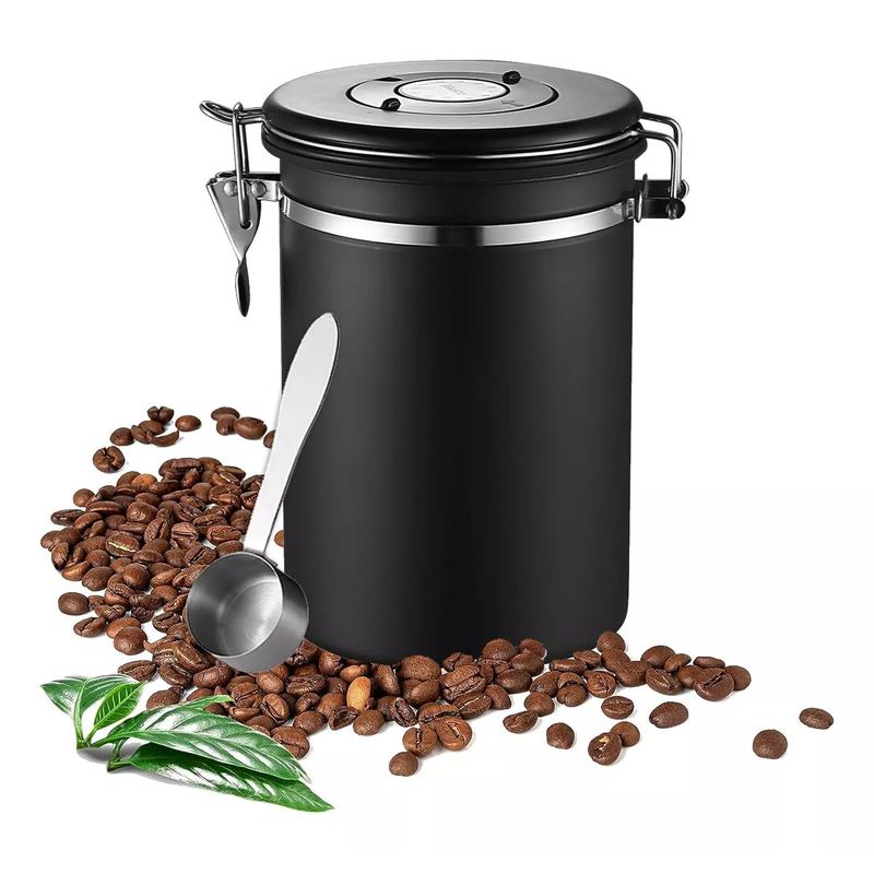 KUANGYE - Contenedor Hermético Para Café Color Negro 12lt