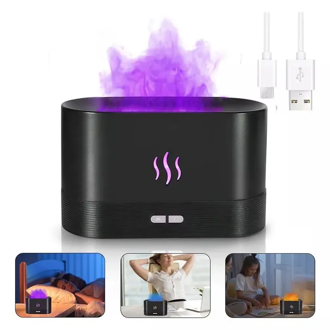 KUANGYE - Humidificador Difusor De Aceite Esencial De Llama Coloreado