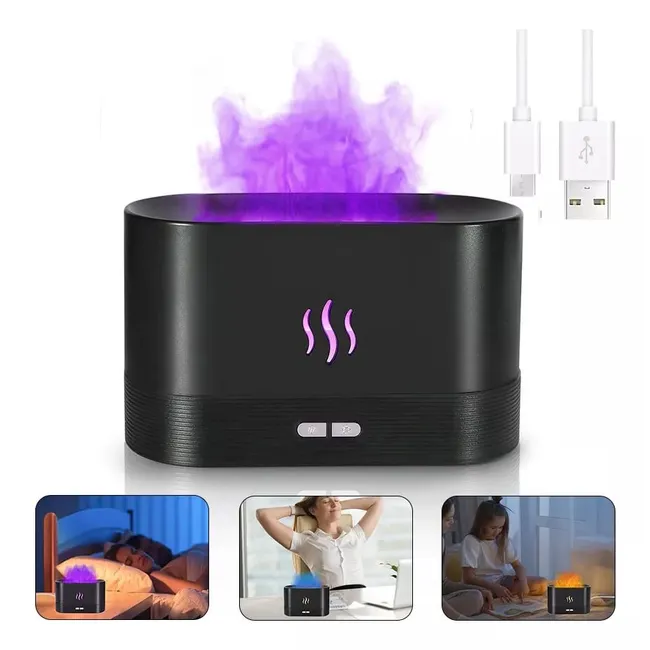 KUANGYE - Humidificador Difusor De Aceite Esencial De Llama Coloreado