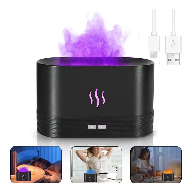 KUANGYE - Humidificador Difusor De Aceite Esencial De Llama Coloreado