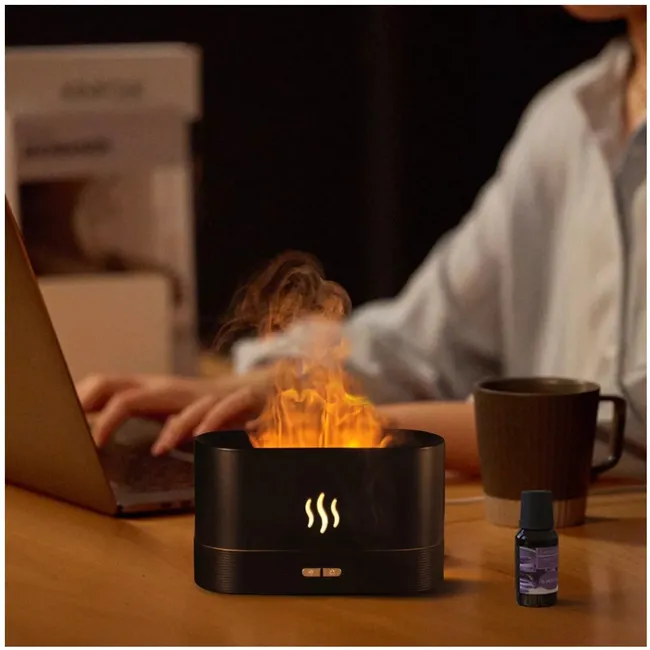 KUANGYE - Humidificador Difusor De Aceite Esencial De Llama Coloreado