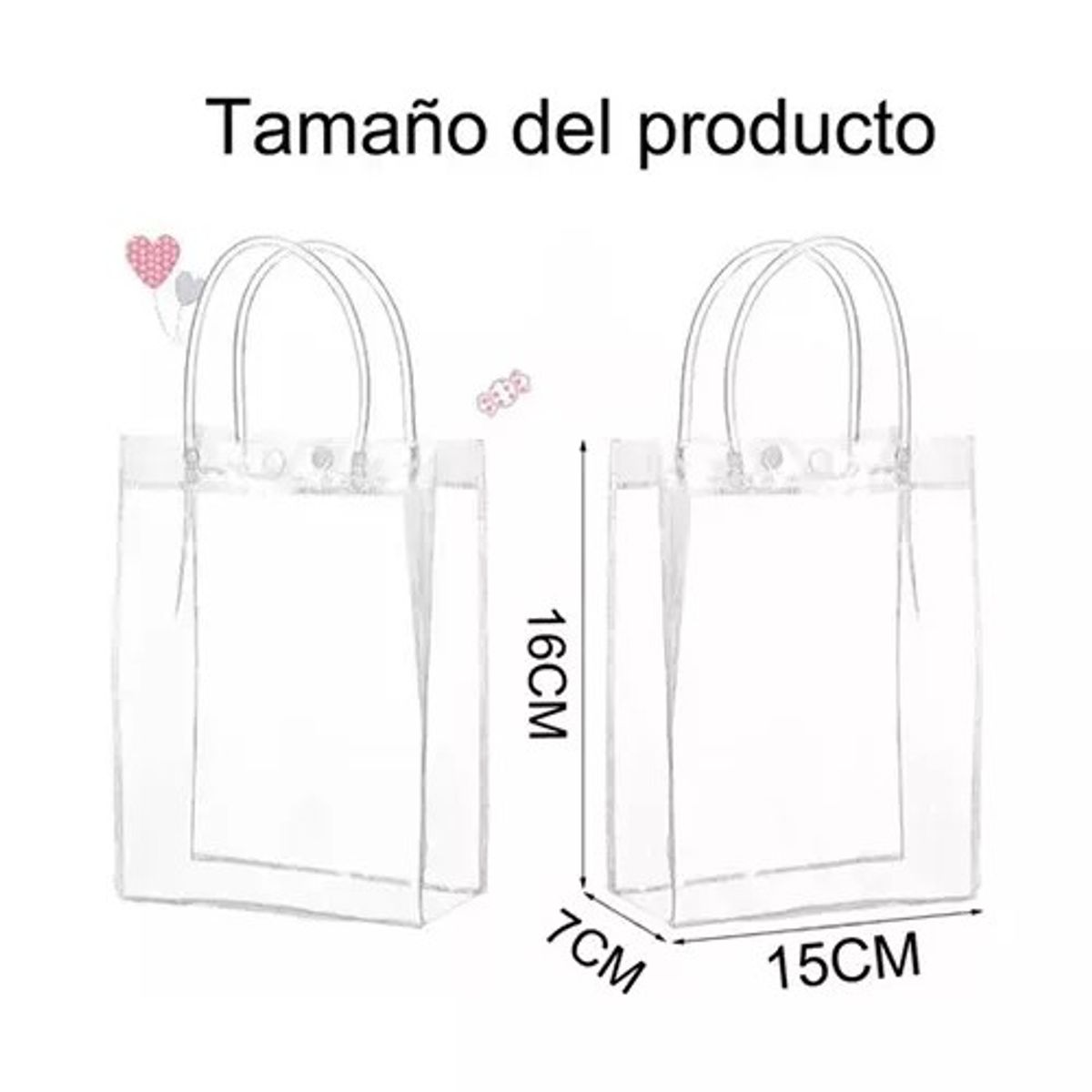 KUANGYE - 20Bolsa Regalo Con Asa Transparentes Boda Bautizo Recuerdos