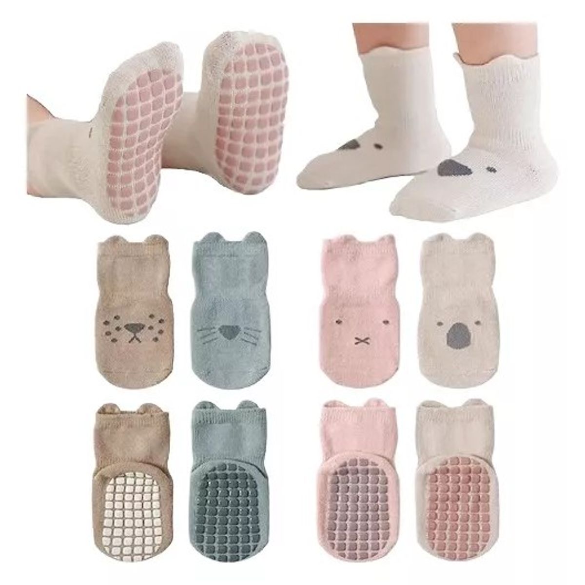 KUANGYE - Calcetines Antideslizantes Para Bebés, 4 Pares (1-5 Años)