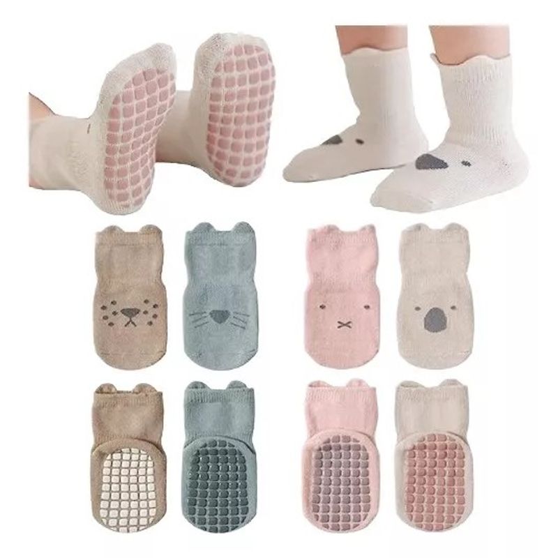 KUANGYE - Calcetines Antideslizantes Para Bebés, 4 Pares (1-5 Años)
