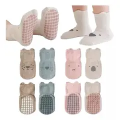 KUANGYE - Calcetines Antideslizantes Para Bebés, 4 Pares (1-5 Años)