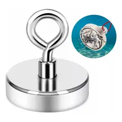 KUANGYE - Fuerte Imán Con Gancho 60 Mm 120 Kg Salvamento Recupe