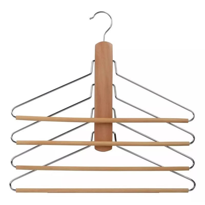 KUANGYE - Colgador Para Ahorro De Espacio Madera Natural