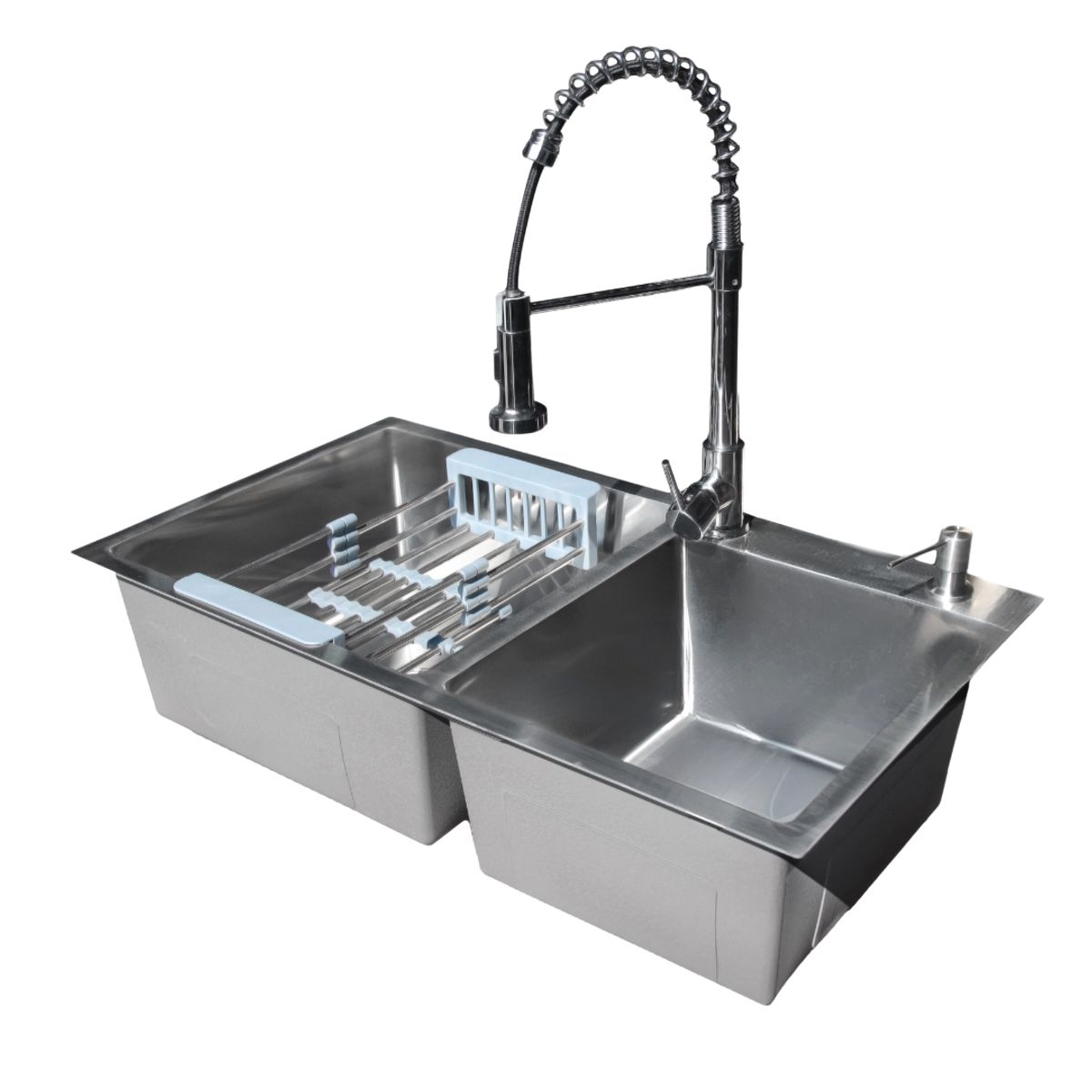 MODERN SPACE - Lavaplatos 68x38 Cm Delux 2mm + Accesorios +llave Industrial