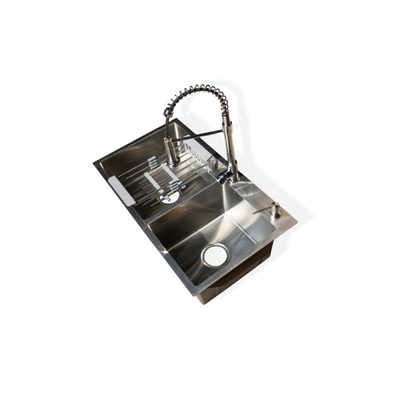 MODERN SPACE - Lavaplatos 80x45 Cm Rejilla + Dispensador + Llave Industrial