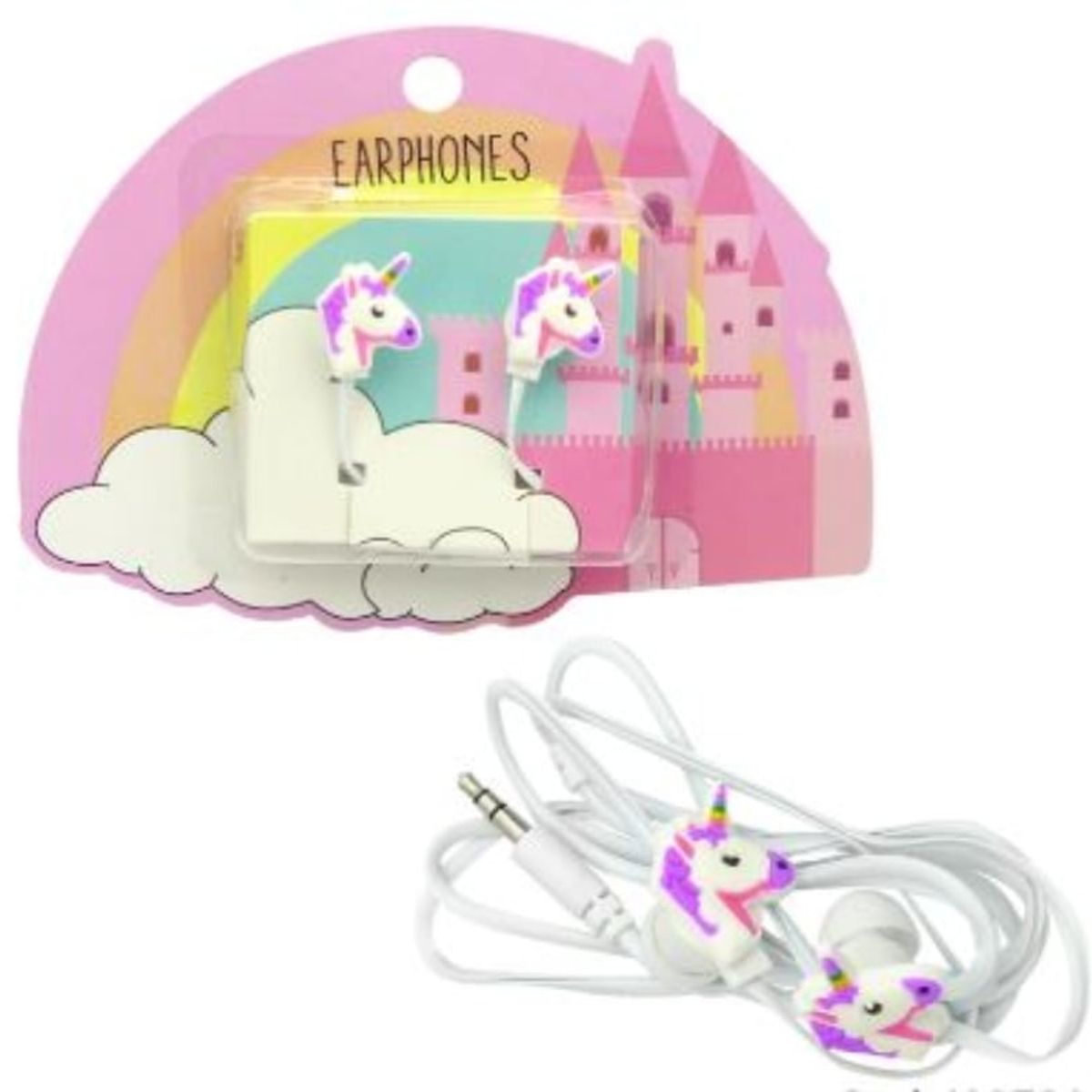 OEM - AUDIFONOS PARA NIÑOS CON CABLE DE UNICORNIO EN NUBE