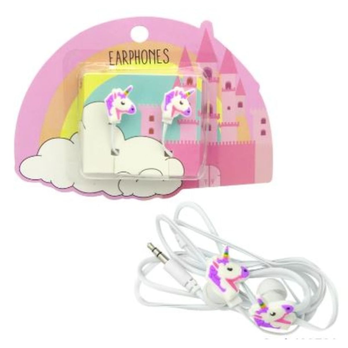 OEM - AUDIFONOS PARA NIÑOS CON CABLE DE UNICORNIO EN NUBE