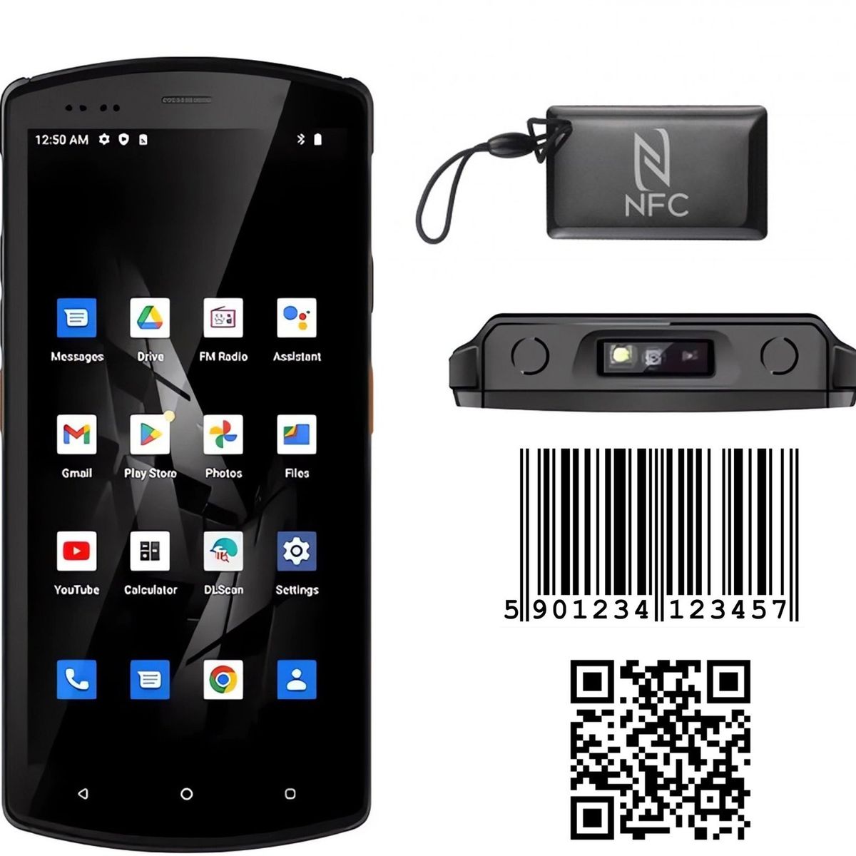 DOOGEE - KT-KP18 PDA Industrial con Lector de Códigos de Barras RFIDNFC 1356MHz Android 12