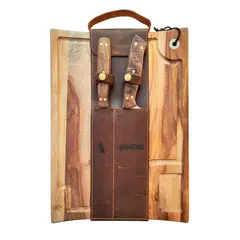 KANGKAWE - ESTUCHE TABLA Y SET TENEDOR CUCHILLO PARRILLERO