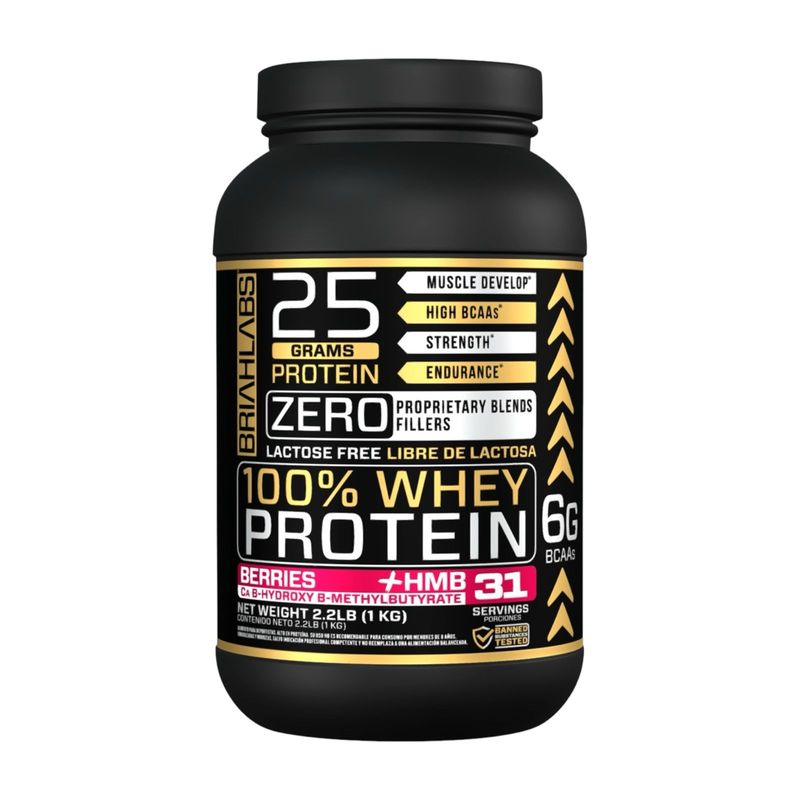 BRIAHLABS - PROTEINA 100% WHEY PROTEIN 1 KILO  BERRIES - BRIAHLABS