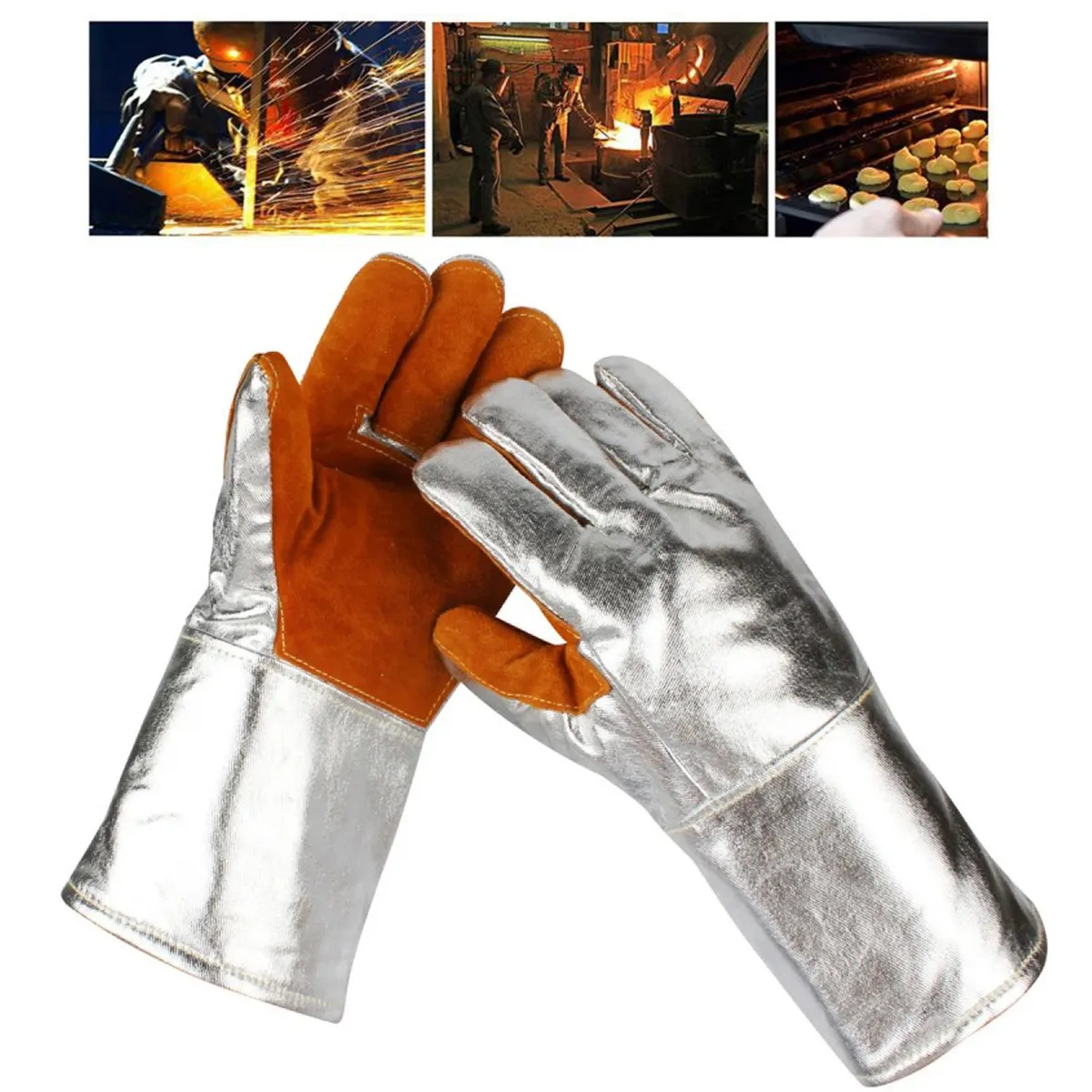 KUANGYE - Guantes Mitones Alta Temperatura Para Panadería Y Hornos