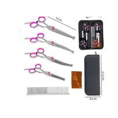 GENERICO - Set De Tijeras Para Mascotas Rosa 19cm